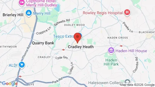 Apartments for rent i Cradley Heath - West Midlands - kort over placeringen