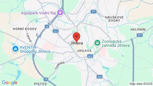 Apartments for rent i Jihlava - kort over placeringen