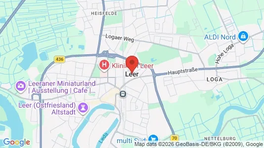 Apartments for rent i Leer - kort over placeringen