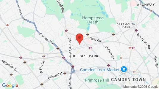 Rooms for rent i London NW3 - kort over placeringen