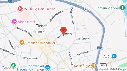 Apartments for rent i Tienen - kort over placeringen