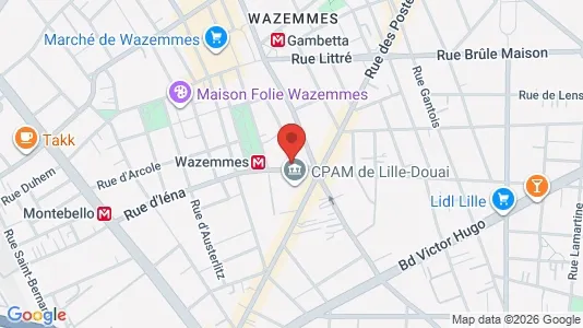 Apartments for rent i Lille - kort over placeringen