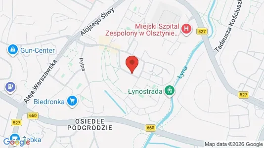 Rooms for rent i Olsztyn - kort over placeringen