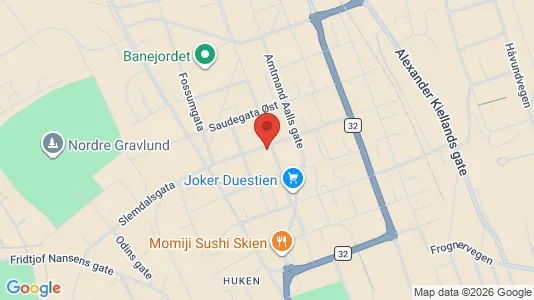 Apartments for rent i Skien - kort over placeringen