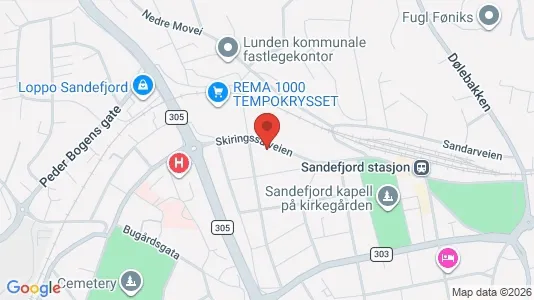 Apartments for rent i Sandefjord - kort over placeringen