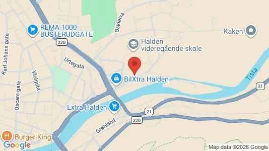 Apartments for rent i Halden - kort over placeringen