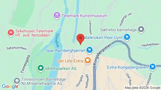 Apartments for rent i Notodden - kort over placeringen