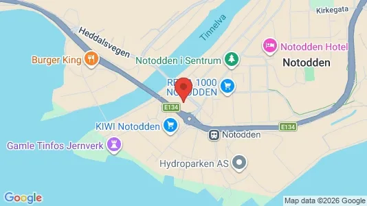 Rooms for rent i Notodden - kort over placeringen