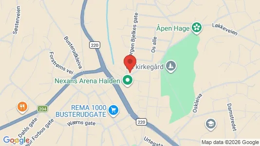 Rooms for rent i Halden - kort over placeringen