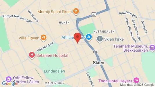 Apartments for rent i Skien - kort over placeringen