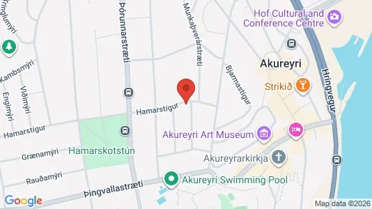 Apartments for rent i Akureyri - kort over placeringen