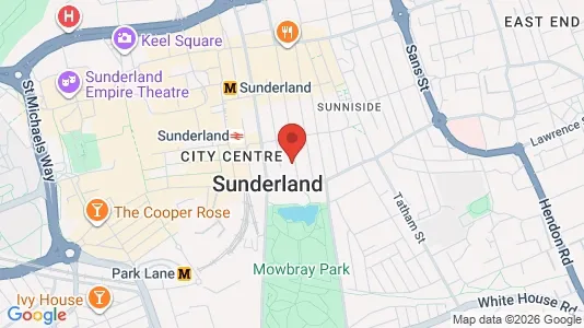 Apartments for rent i Sunderland - Tyne and Wear - kort over placeringen