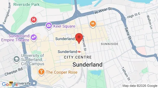 Apartments for rent i Sunderland - Tyne and Wear - kort over placeringen