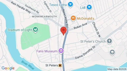 Apartments for rent i Sunderland - Tyne and Wear - kort over placeringen