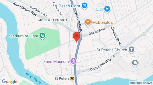 Apartments for rent i Sunderland - Tyne and Wear - kort over placeringen