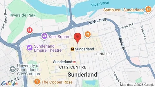Apartments for rent i Sunderland - Tyne and Wear - kort over placeringen