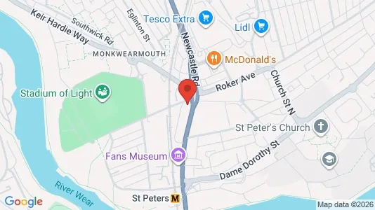 Apartments for rent i Sunderland - Tyne and Wear - kort over placeringen