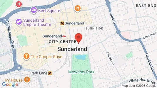 Apartments for rent i Sunderland - Tyne and Wear - kort over placeringen