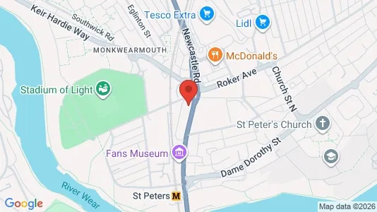 Apartments for rent i Sunderland - Tyne and Wear - kort over placeringen