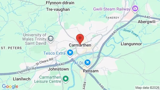 Houses for rent i Carmarthen - Dyfed - kort over placeringen