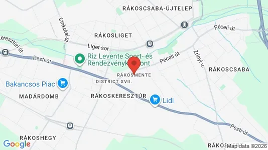 Apartments for rent i Budapest Rákosmente - kort over placeringen