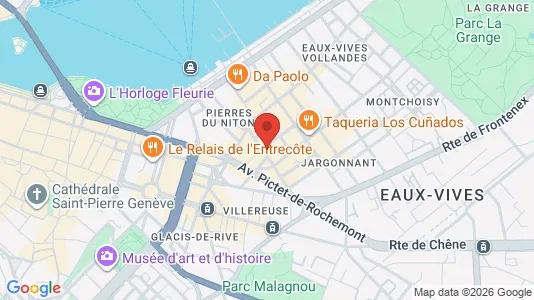 Apartments for rent i Geneva EAUX-VIVES - kort over placeringen
