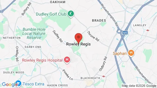 Houses for rent i Rowley Regis - West Midlands - kort over placeringen