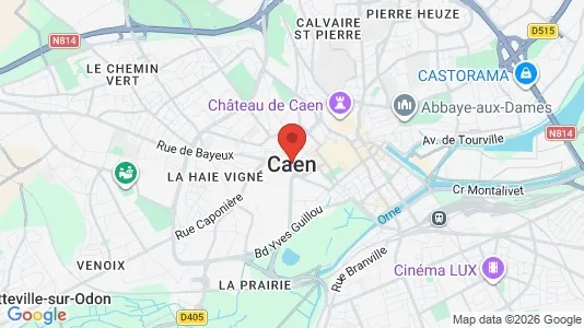 Apartments for rent i Caen - kort over placeringen
