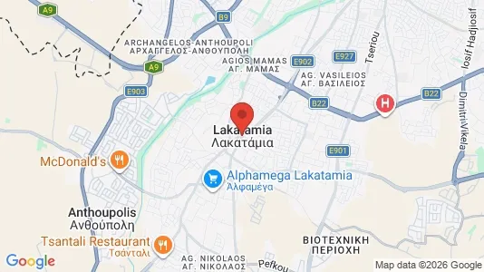 Houses for rent i Nicosia Lakatameia - kort over placeringen