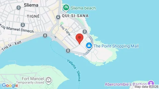Apartments for rent i Sliema - kort over placeringen