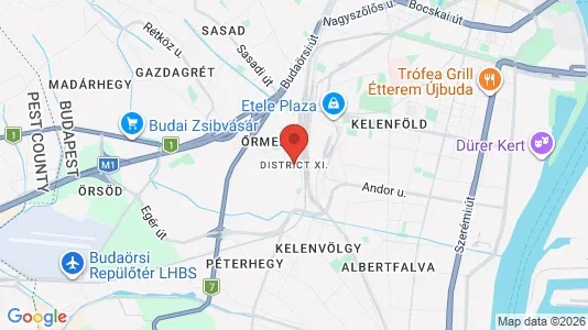 Apartments for rent i Budapest Újbuda - kort over placeringen
