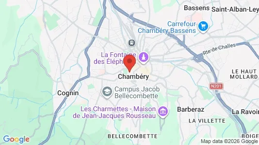 Apartments for rent i Chambéry - kort over placeringen
