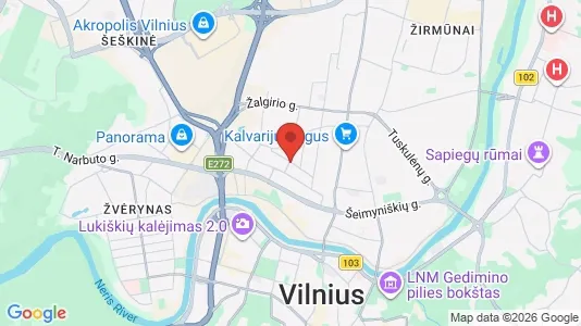 Apartments for rent i Vilnius Šnipiškės - kort over placeringen
