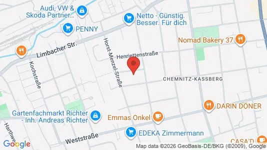 Apartments for rent i Chemnitz - kort over placeringen