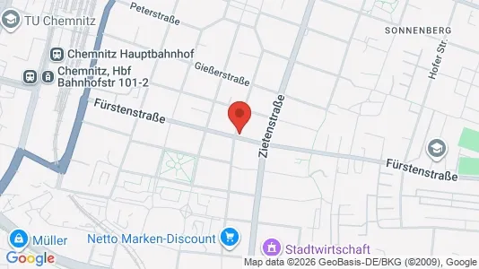 Apartments for rent i Chemnitz - kort over placeringen