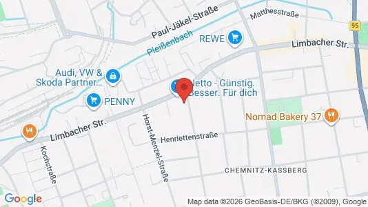 Apartments for rent i Chemnitz - kort over placeringen
