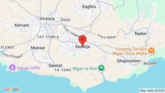 Apartments for rent i Xewkija - kort over placeringen