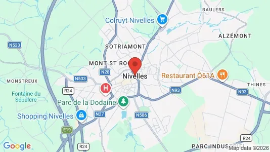 Apartments for rent i Nijvel - kort over placeringen