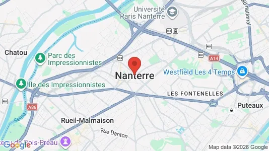 Apartments for rent i Nanterre - kort over placeringen