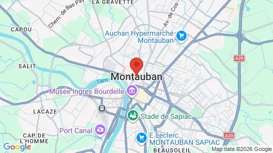 Apartments for rent i Montauban - kort over placeringen