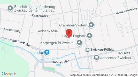 Apartments for rent i Zwickau - kort over placeringen