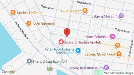 Apartments for rent i Esbjerg Center - kort over placeringen