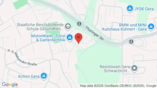 Apartments for rent i Gera - kort over placeringen