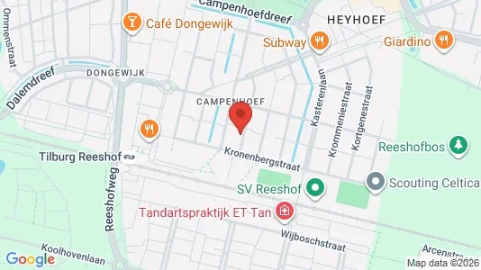Apartments for rent i Tilburg - kort over placeringen