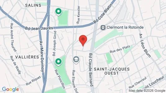 Apartments for rent i Clermont-Ferrand - kort over placeringen