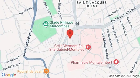 Apartments for rent i Clermont-Ferrand - kort over placeringen