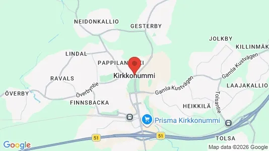Apartments for rent i Kirkkonummi - kort over placeringen