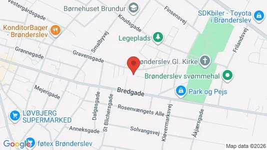 Apartments for rent i Brønderslev - kort over placeringen