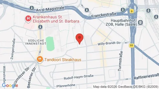 Apartments for rent i Halle (Saale) - kort over placeringen