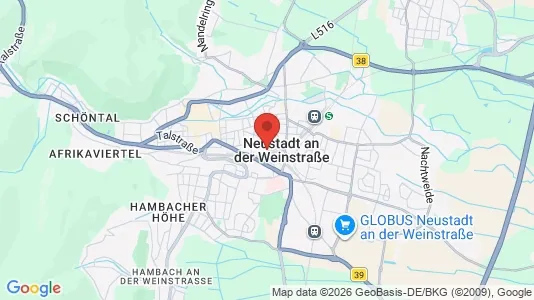 Apartments for rent i Neustadt an der Weinstraße - kort over placeringen